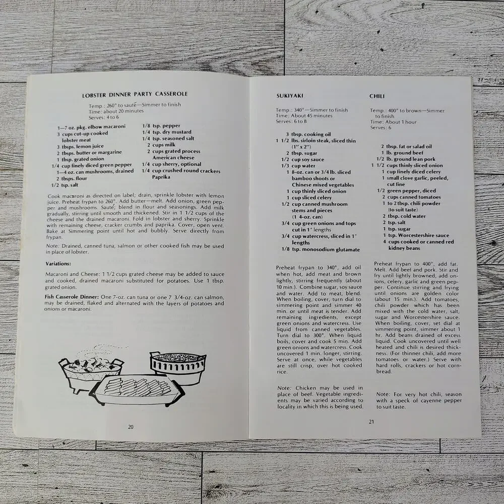 Sunbeam Frypan Recipes and Instructions Cookbook Booklet 1972 VERY‎ GOOD